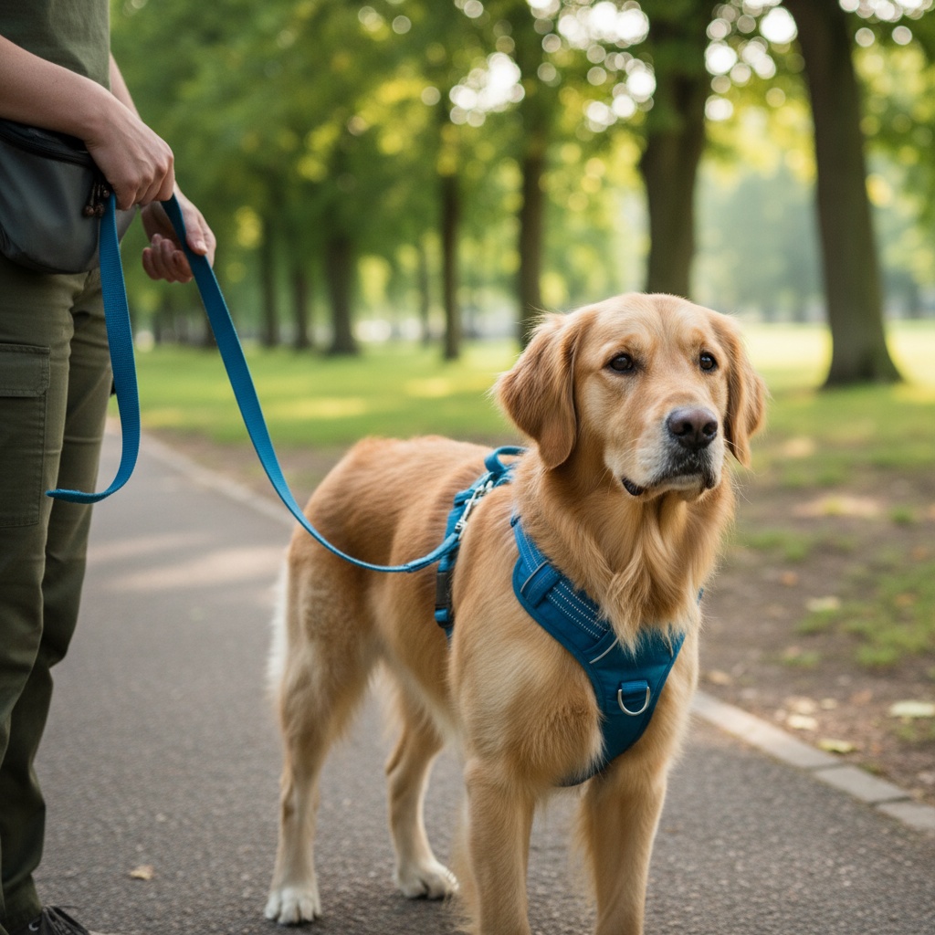 dog training walking on leash