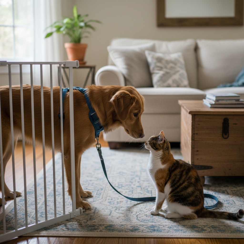 dog training with cats