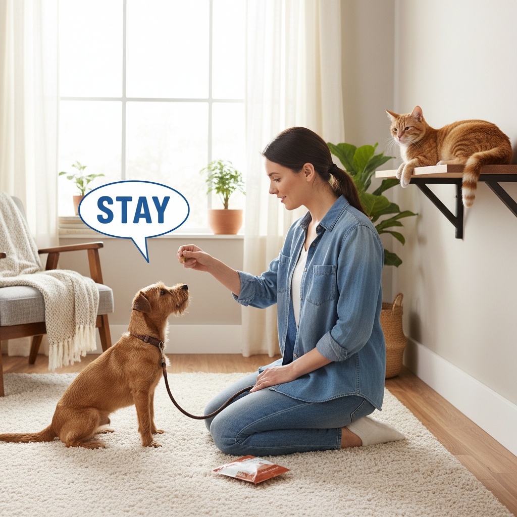 dog training with cats