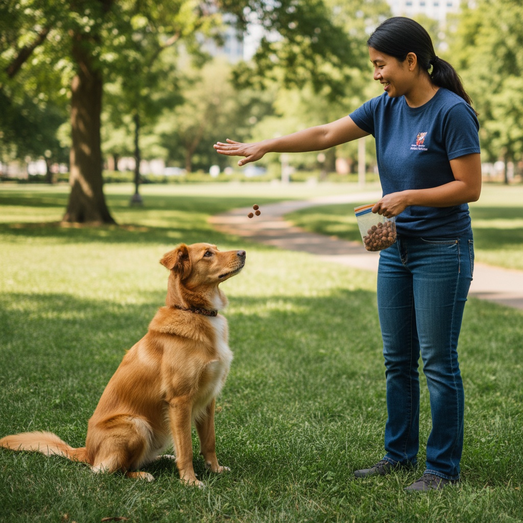 dog training with hand signals