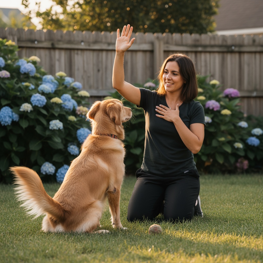 dog training with hand signals