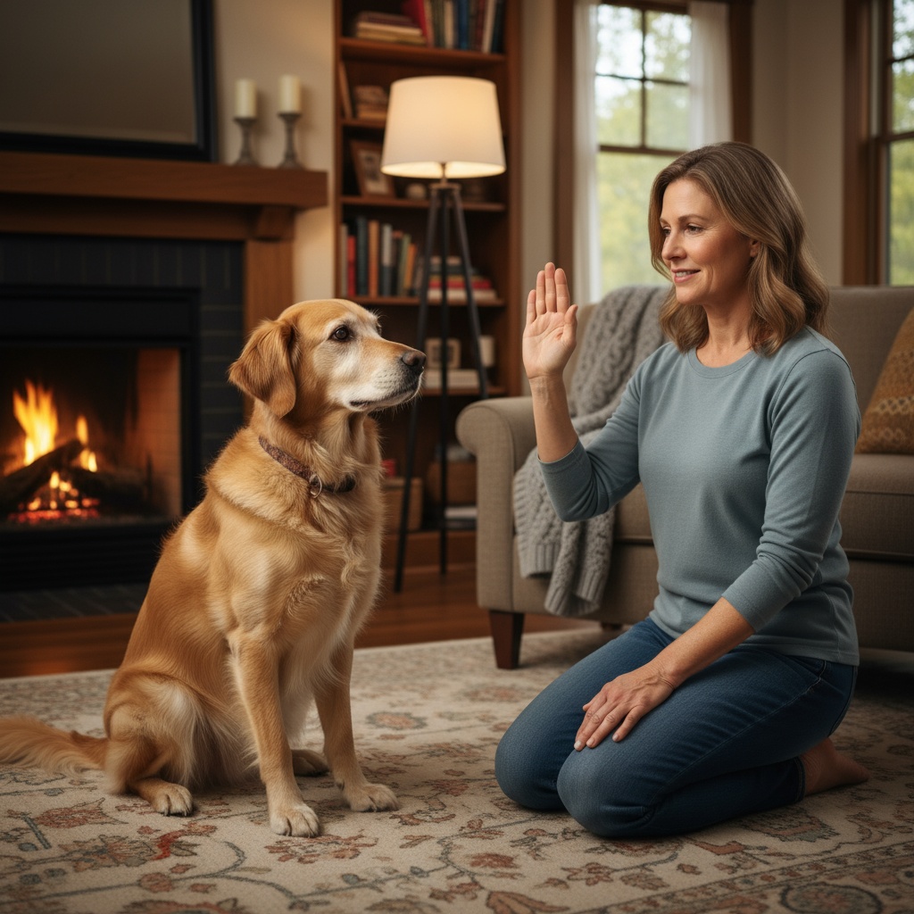 dog training with hand signals