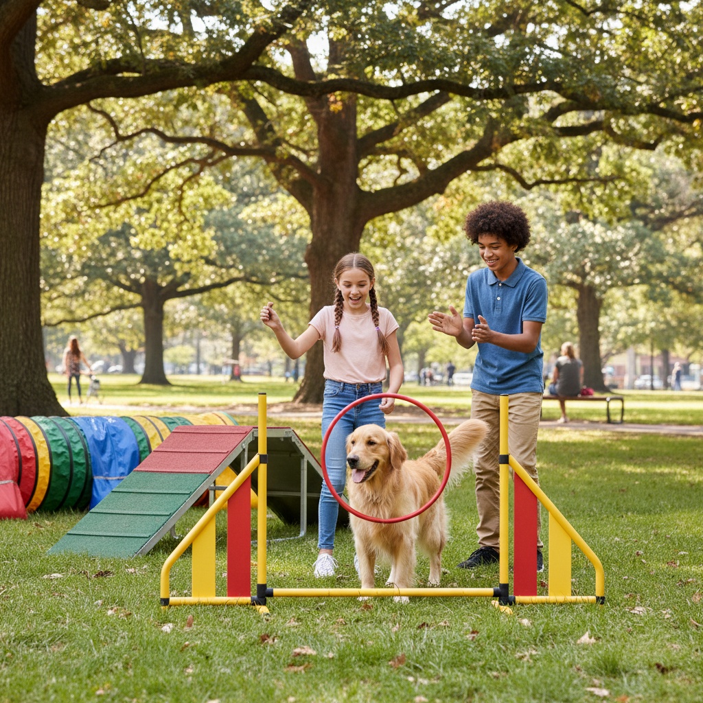 dog training with kids