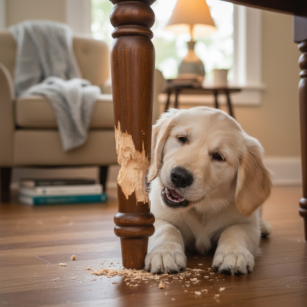 puppy biting everything