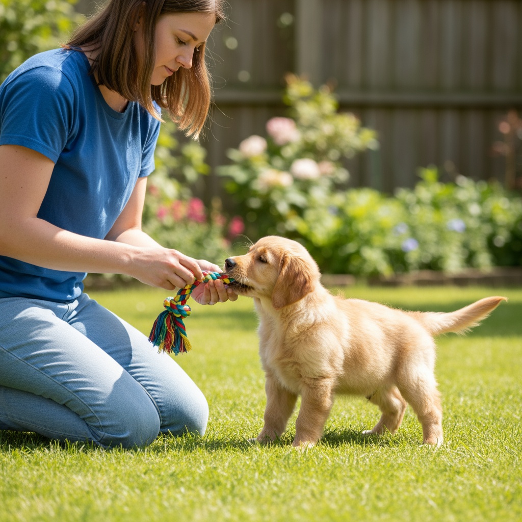 puppy biting hands
