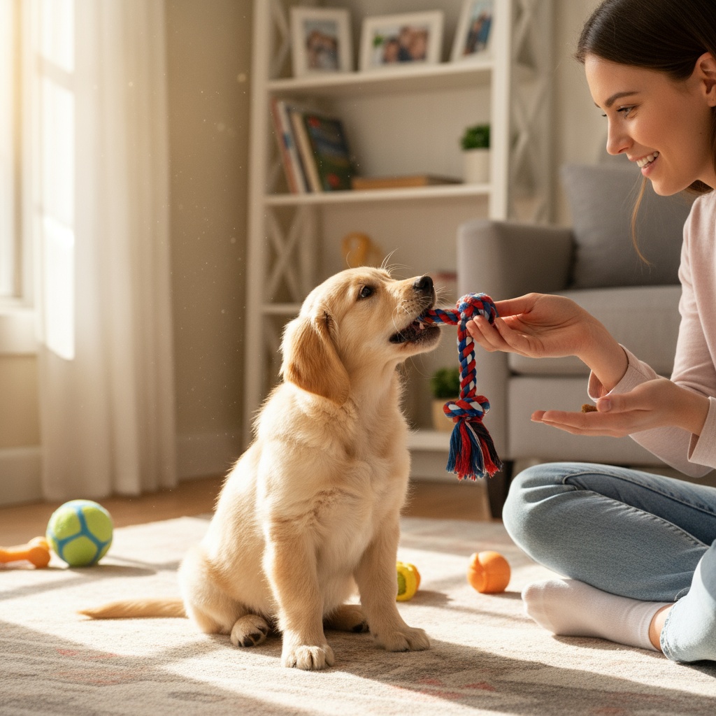 teach dog not to bite